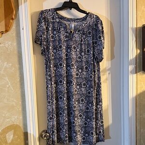 Perseption Navy and White Floral Mini Dress